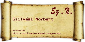 Szilvási Norbert névjegykártya