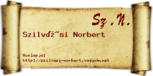 Szilvási Norbert névjegykártya
